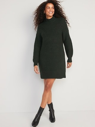 Long-Sleeve Mock-Neck Mini Sweater Shift Dress for Women | Old Navy (US)