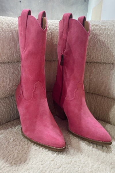 All Dolled Up Suede Boots - Hot Pink | Hazel and Olive