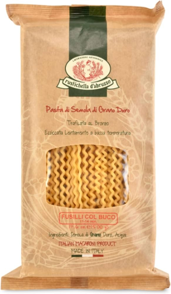 Rustichella d'Abruzzo Fusilli col Buco 17.6 - Classic Authentic Italian Long Curly Pasta - Perfec... | Amazon (US)