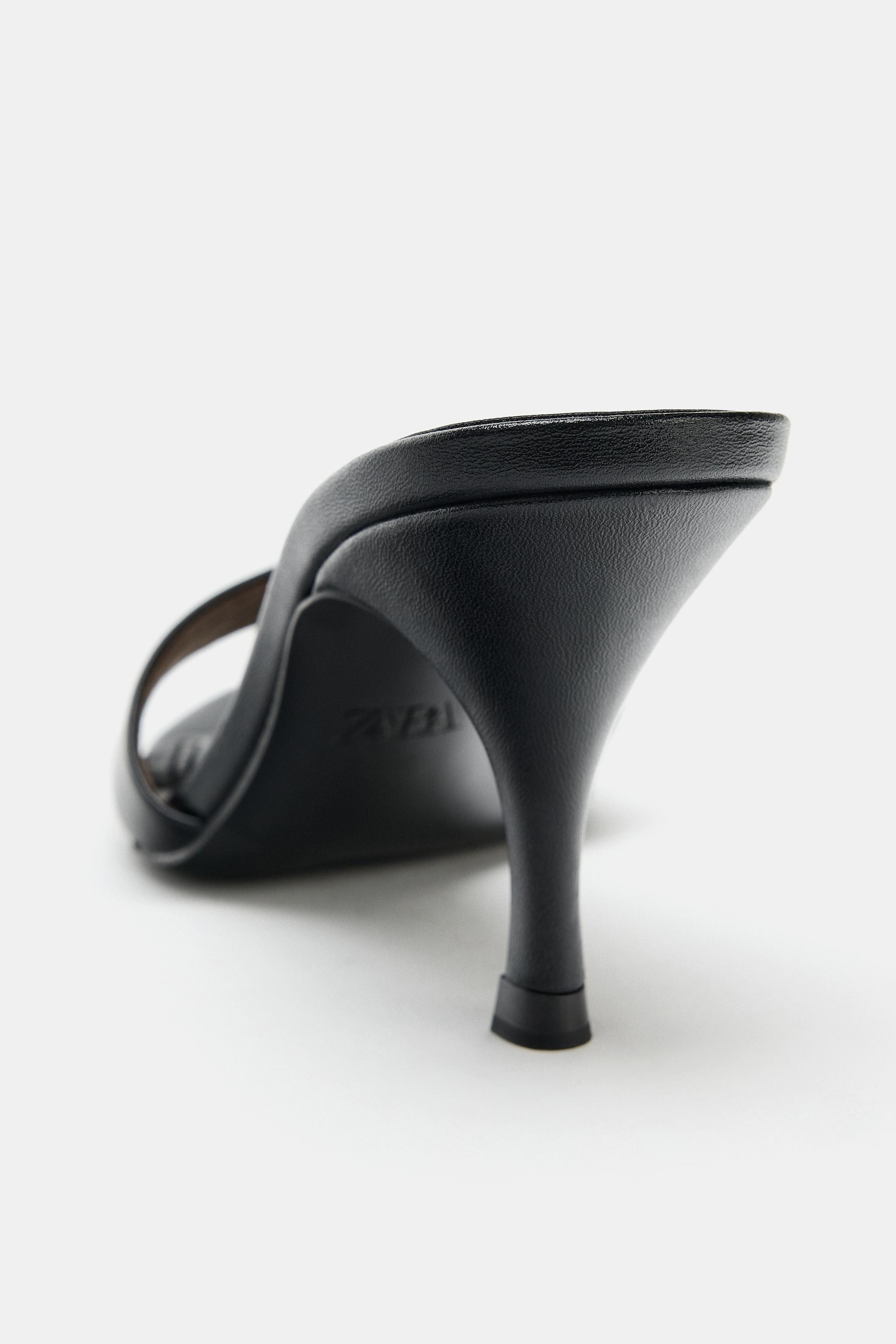 LEATHER HEELED SANDALS | Zara UK