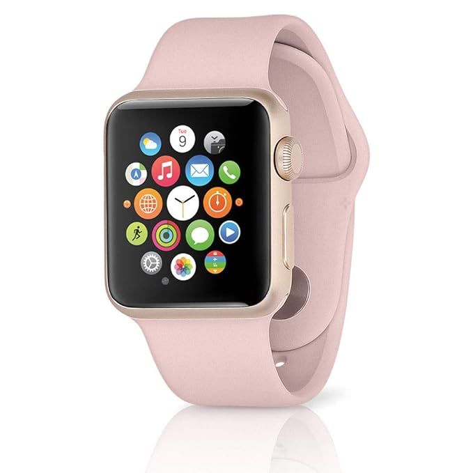 Apple Watch Series 3 (GPS), 42mm Gold Aluminum Case with Pink Sand Sport Band - MQL22LL/A (Renewed) | Amazon (US)