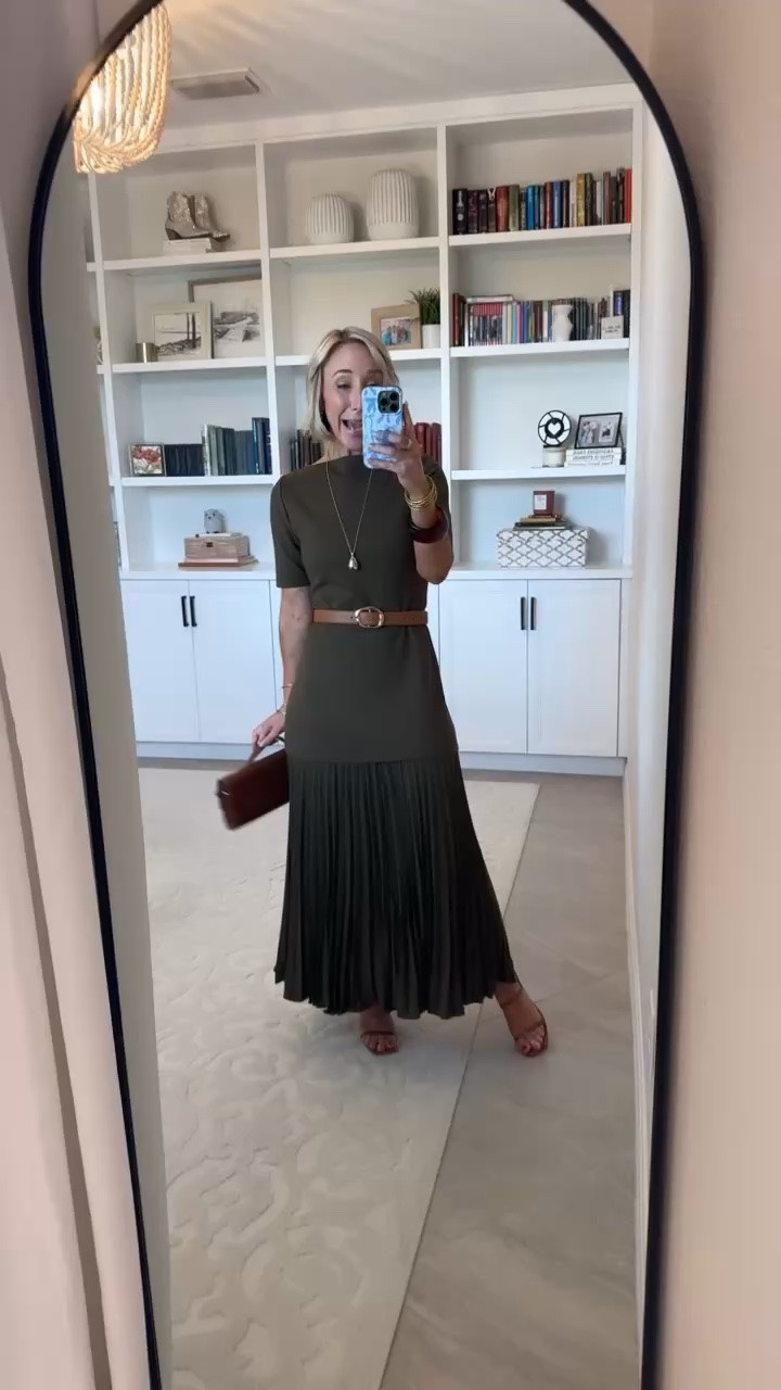 Walmart - more new dresses. Mixed Media Pleated Maxi Dress - size XS. $36. 2 colors.

#LTKSeasonal #LTKOver40 #LTKPetite