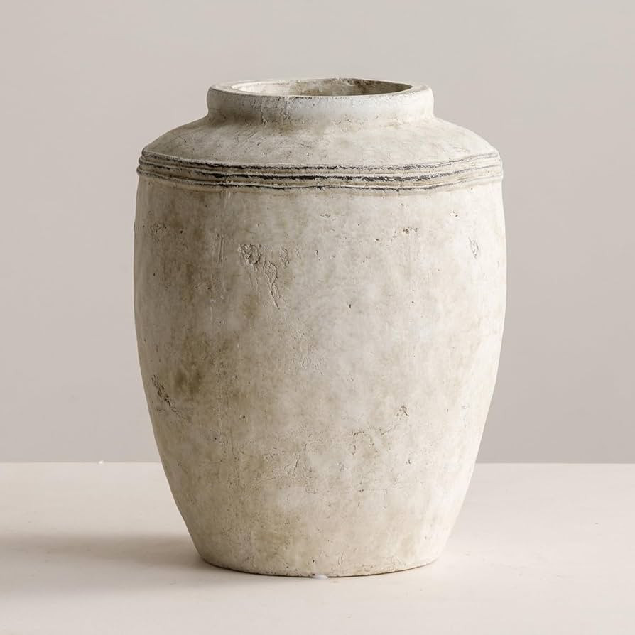 Large Ceramic Flower Vase, Rustic Farmhouse Terracotta Vase for Home Decor, Decorative Pottery Va... | Amazon (US)