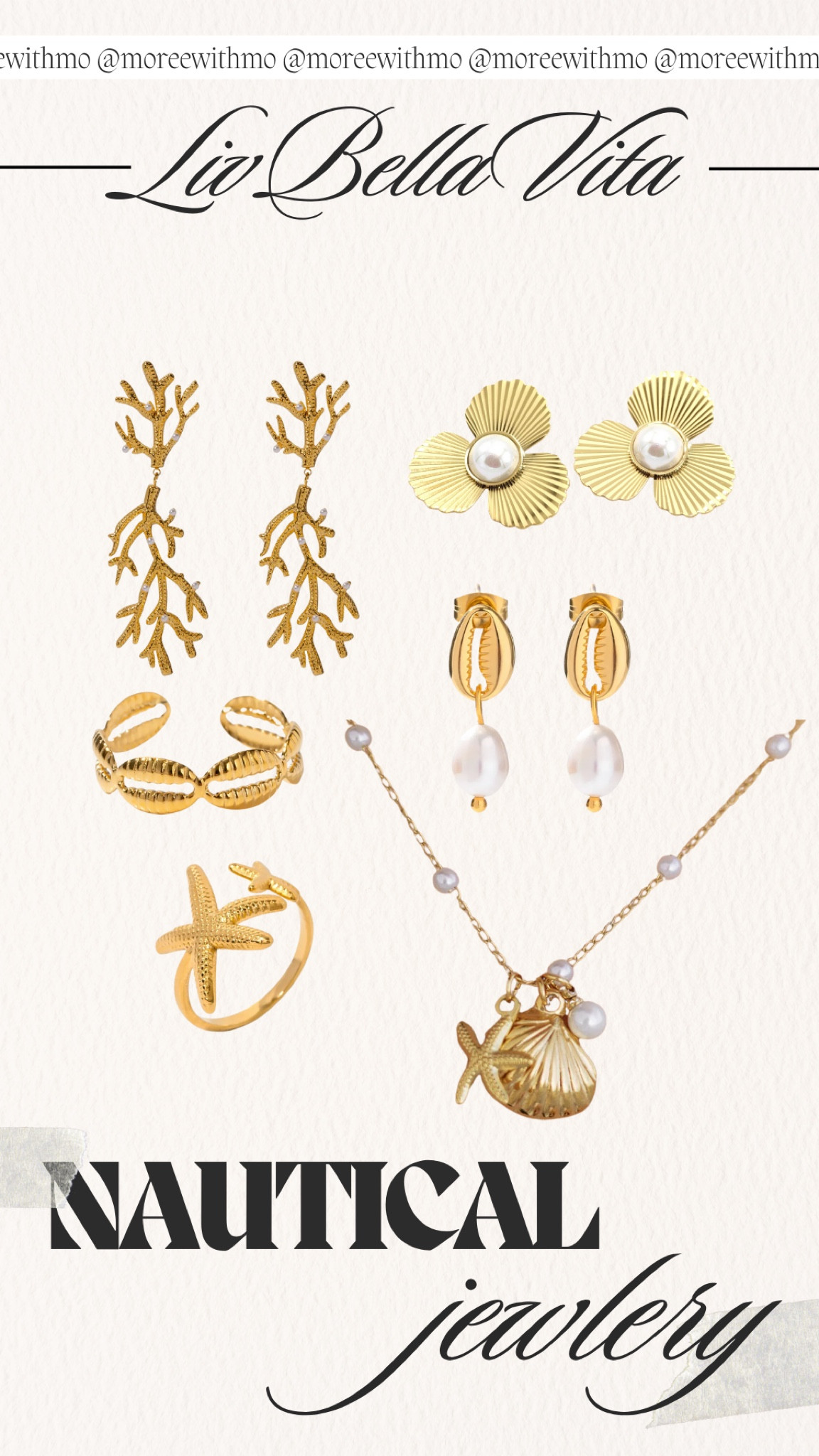 Nautical jewelry from LivBellaVita! Love the pearl accents! Plus all of the jewelry is water resistant!

Summer Accessories 
Coastal 
Gold Jewelry
LivBellaVita
Moreewithmo

#LTKFindsUnder100 #LTKSeasonal #LTKFindsUnder50
