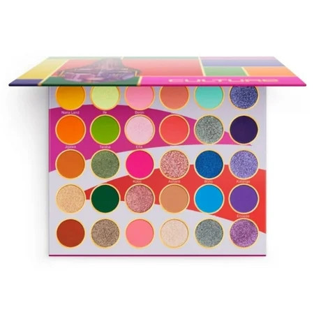 Juvia s Place Palette Culture - Yellow Greens Pink Purple Orange Chromatic & Glitter Shades 30 Pigmented Makeup Palette for Eye Color & Shine Pressed C9 | Walmart (US)