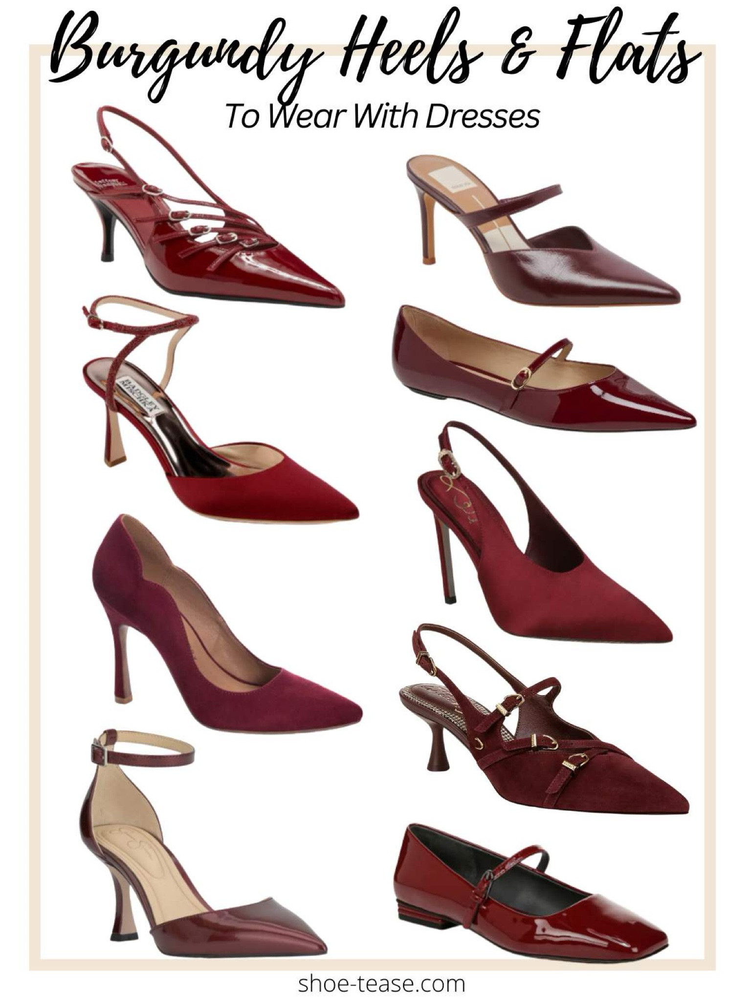 Burgundy shoes, heels and flats to wear with dresses or to elevate any outfit!

#LTKShoeCrush #LTKSeasonal
