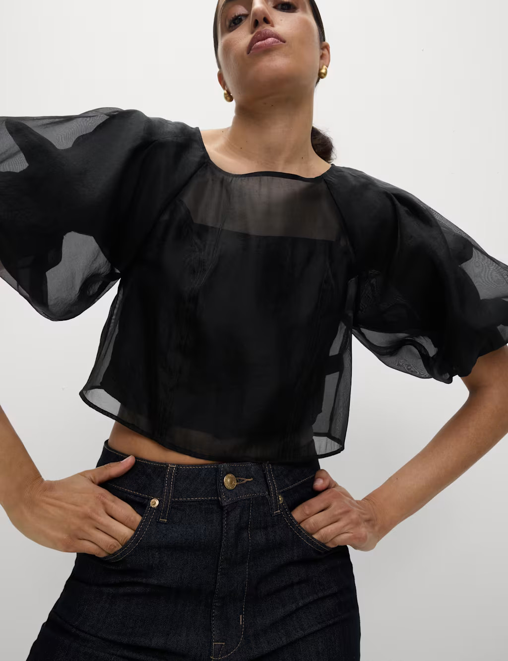 Organza Puff Sleeve Top | Marks & Spencer (UK)