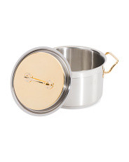 Made In Italy Stainless Steel 3.8qt Gold Plated Stockpot | TJ Maxx