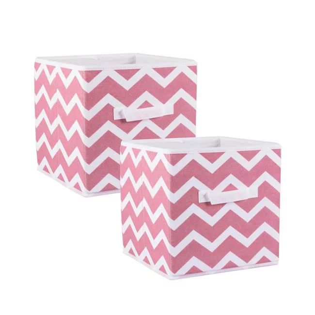 11 x 11 x 11 in. Nonwoven Chevron Square Polyester Storage Cube&#44; Rose - Set of 2 - Walmart.co... | Walmart (US)