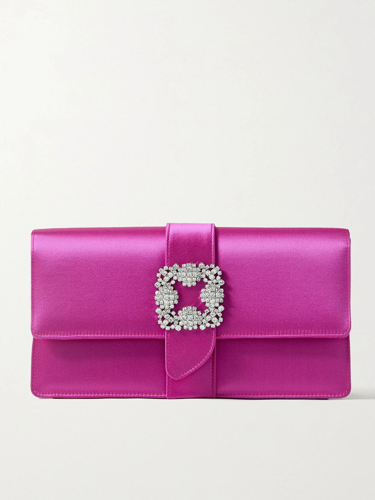 Manolo Blahnik - Capri Crystal-embellished Satin Clutch - Purple | NET-A-PORTER (UK & EU)