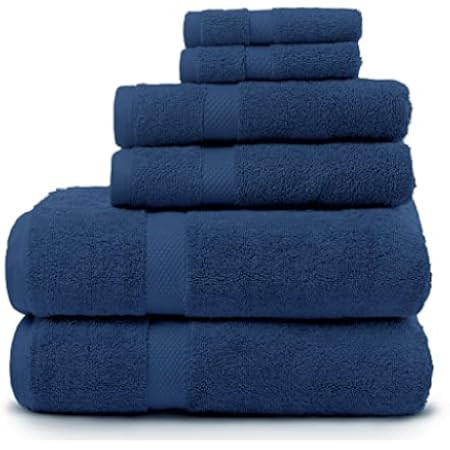 Tens Towels Navy 6 Piece Towel Set, 2 XL Extra Large Bath Towels 30 x 60 Inches, 2 Hand Towels, 2 Wa | Amazon (US)