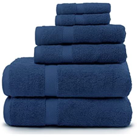 Tens Towels Navy 6 Piece Towel Set, 2 XL Extra Large Bath Towels 30 x 60 Inches, 2 Hand Towels, 2 Wa | Amazon (US)