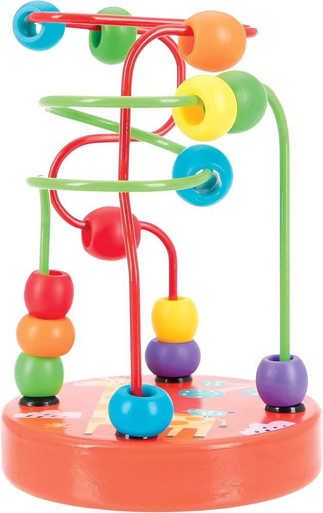 Nuby Colorful Mini Wooden Bead Maze Roller Coaster- Early Educational Toy | Amazon (US)