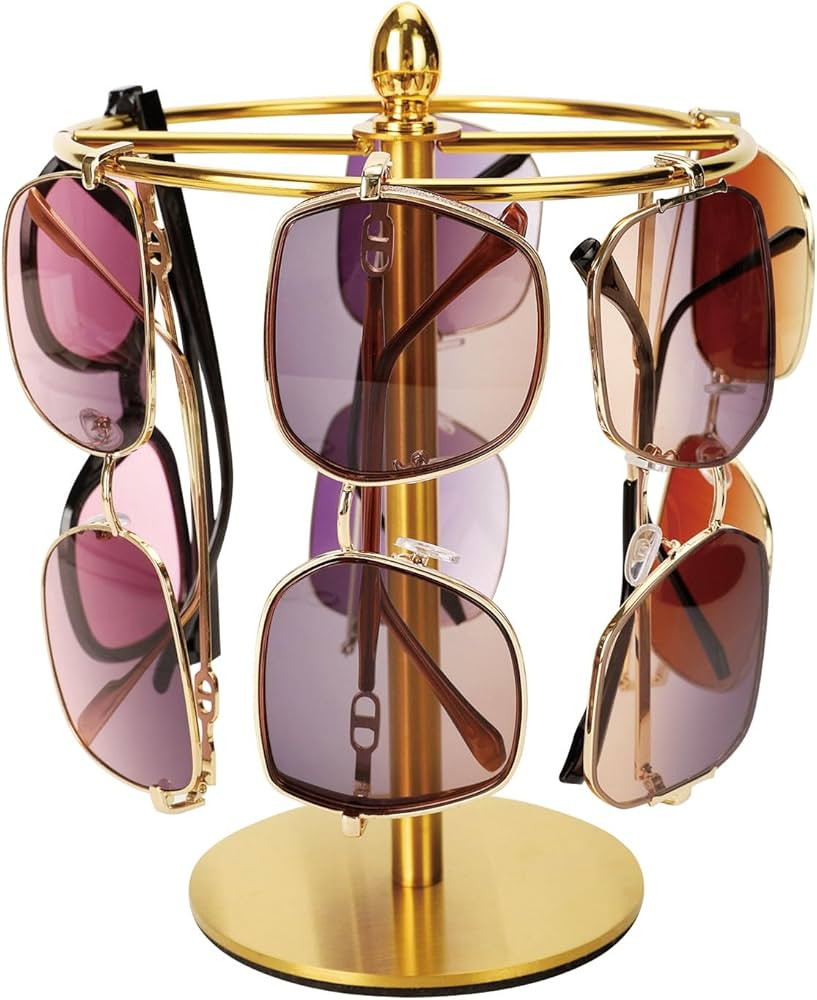 Sunglasses Organizer Display Stand, Eyeglass Holder Rack for 12 Pairs of Glasses, Stainless Steel... | Amazon (US)