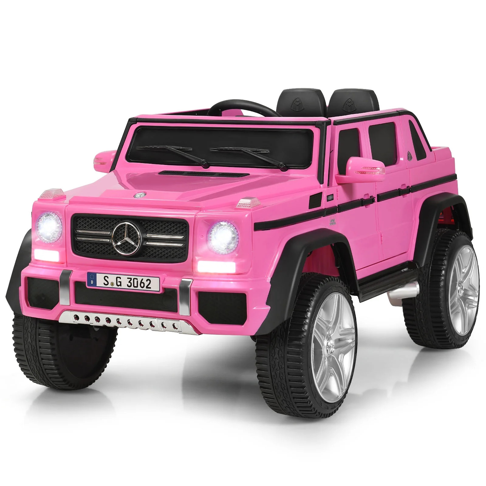 Topbuy Licensed Mercedes Benz 12V Electric Kid RC Car Battery Powered Ride On Car Pink - Walmart.... | Walmart (US)