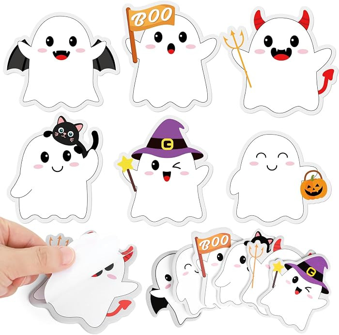 24 Pads Halloween Sticky Notes, Cute Boo Ghost Post It Notes 6 Designs, Halloween Memo Notepads f... | Amazon (US)