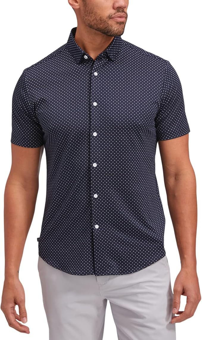 Mizzen+Main Halyard No Tuck Men's Dress Shirt - Wrinkle-Free Short-Sleeve Button-Down Performance... | Amazon (US)