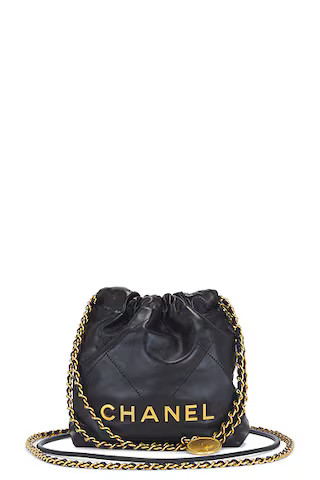 FWRD Renew Chanel Mini 22 Hobo Bag in Black | FWRD | FWRD 