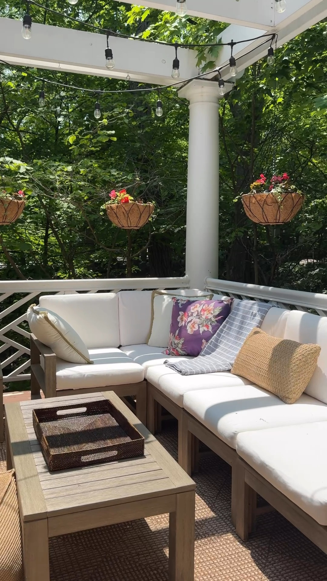 Finally, our deck is open for business! This is our favorite place to be in the summertime so I’ve pulled together some of the pieces that make it so cozy 🌸🌿