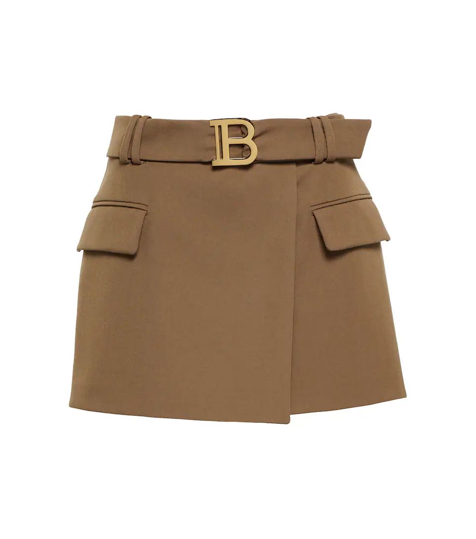B-buckle wrap-effect wool miniskirt | Mytheresa (INTL)