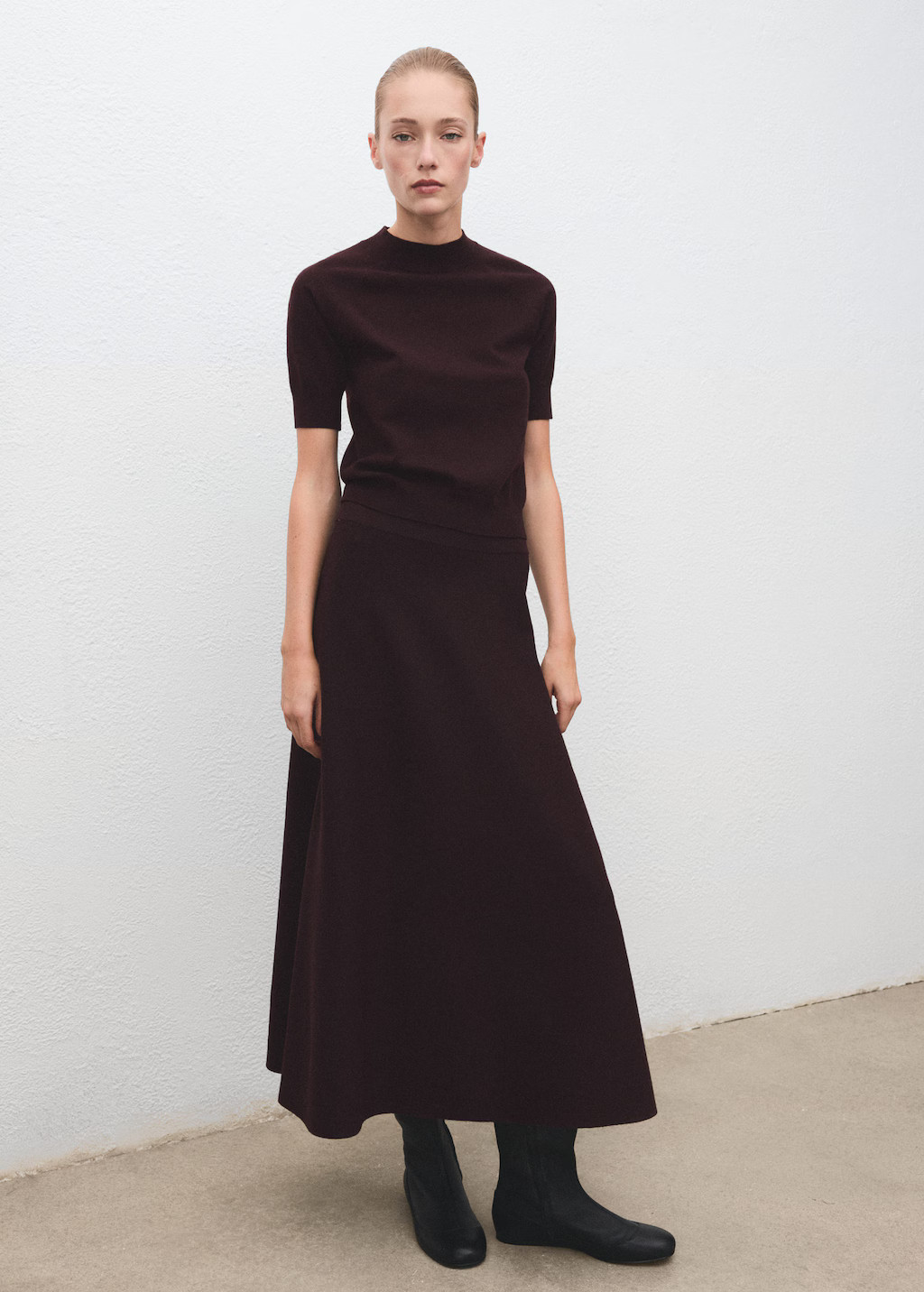 Wool-blend knitted skirt wine - Woman - 1XL - MANGO | Mango (US/MX/AU)