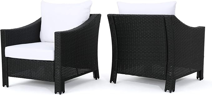 Christopher Knight Home Antibes Outdoor Wicker Club Chairs with Water Resistant Cushions, 2-Pcs S... | Amazon (US)