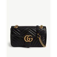 Gucci Women's Black Marmont Leather Shoulder Bag | Selfridges