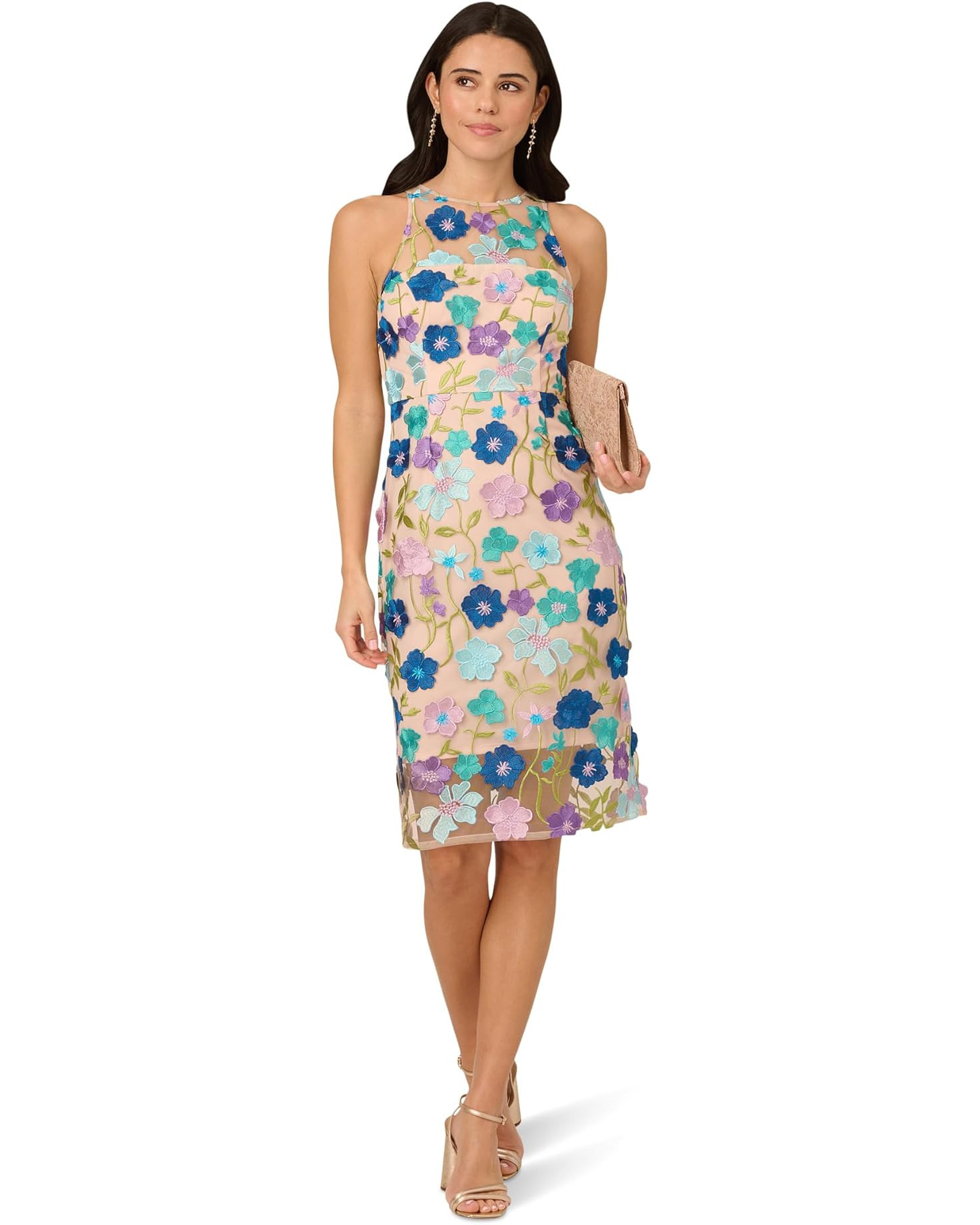 Embroidered Column Midi Dress | Zappos