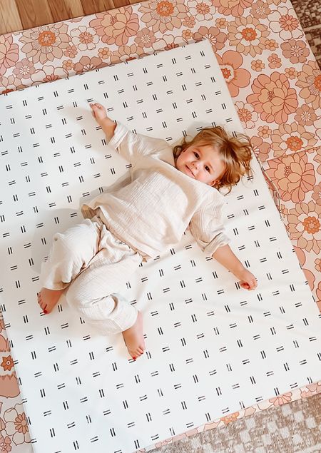 Flash Sale today (7/24) and tomorrow (7/25) ❗️❗️ Get 20% off with code: NOTBORED20 
This is for all PLAY CUSHIONS with is our favorite, ultra squishy, play mat for tumbling and our toddler! 
Pictured is the large size and the May underneath is the Mega Vegan leather Blooms Play Mat. 
If you miss the sale use me code: RAERENEA15 for 15% off
Pro Tip: ADD TO REGISTRY ASAP

#LTKsalealert #LTKkids #LTKhome