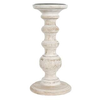 10" Whitewashed Wood Carved Pillar Candle Holder by Ashland® | Michaels Stores