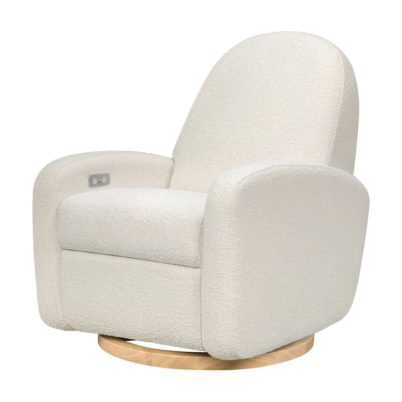 Nami Electronic Recliner and Swivel Glider Recliner with USB port - Ivory Boucle | Project Nursery