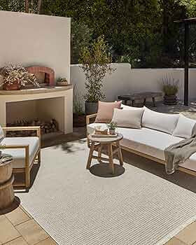 Loloi Amber Lewis x Loloi Malibu Collection MAB-04 Beige / Dove, 8'-10" x 12'-2", Indoor/Outdoor,... | Amazon (US)
