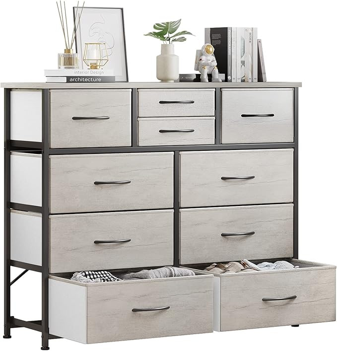 LUMTOK 10-Drawer Dresser, Fabric Storage Dresser Drawers for Bedroom, Hallway, Nursery, Closets, ... | Amazon (US)