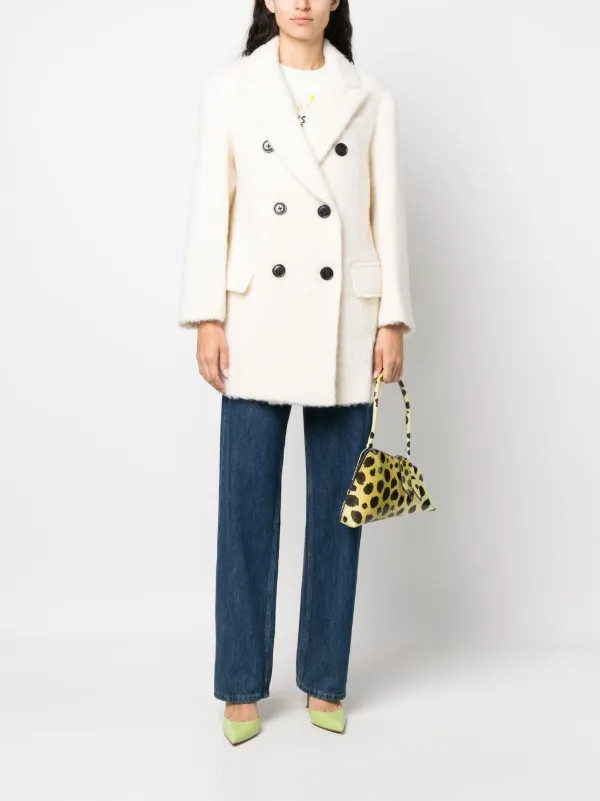 STAND STUDIO Esme Brushed double-breasted Coat - Farfetch | Farfetch Global