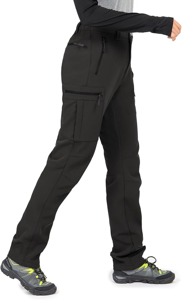 Wespornow Women's-Fleece-Lined-Hiking-Pants Snow-Ski-Pants Water-Resistance-Outdoor-Softshell-Ins... | Amazon (US)