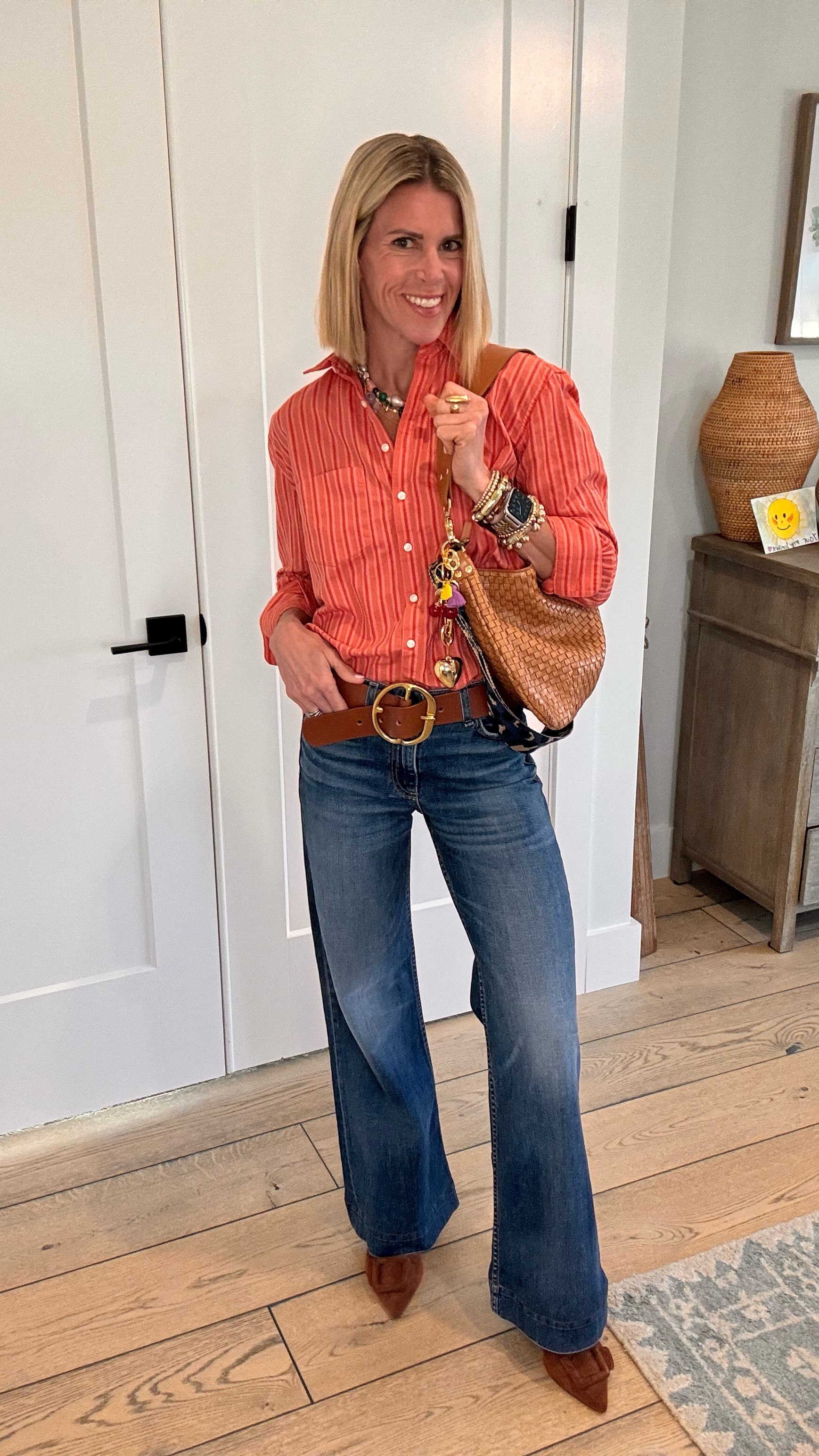 An easy, effortless and elevated look as you transition into spring. This look can take you from day to night!  The oversized button down is actually part of one of my favorite sets 🙌🏻 mix and match for full fashion versatility 🤍🧡💛

#LTKWorkwear #LTKStyleTip #LTKOver40