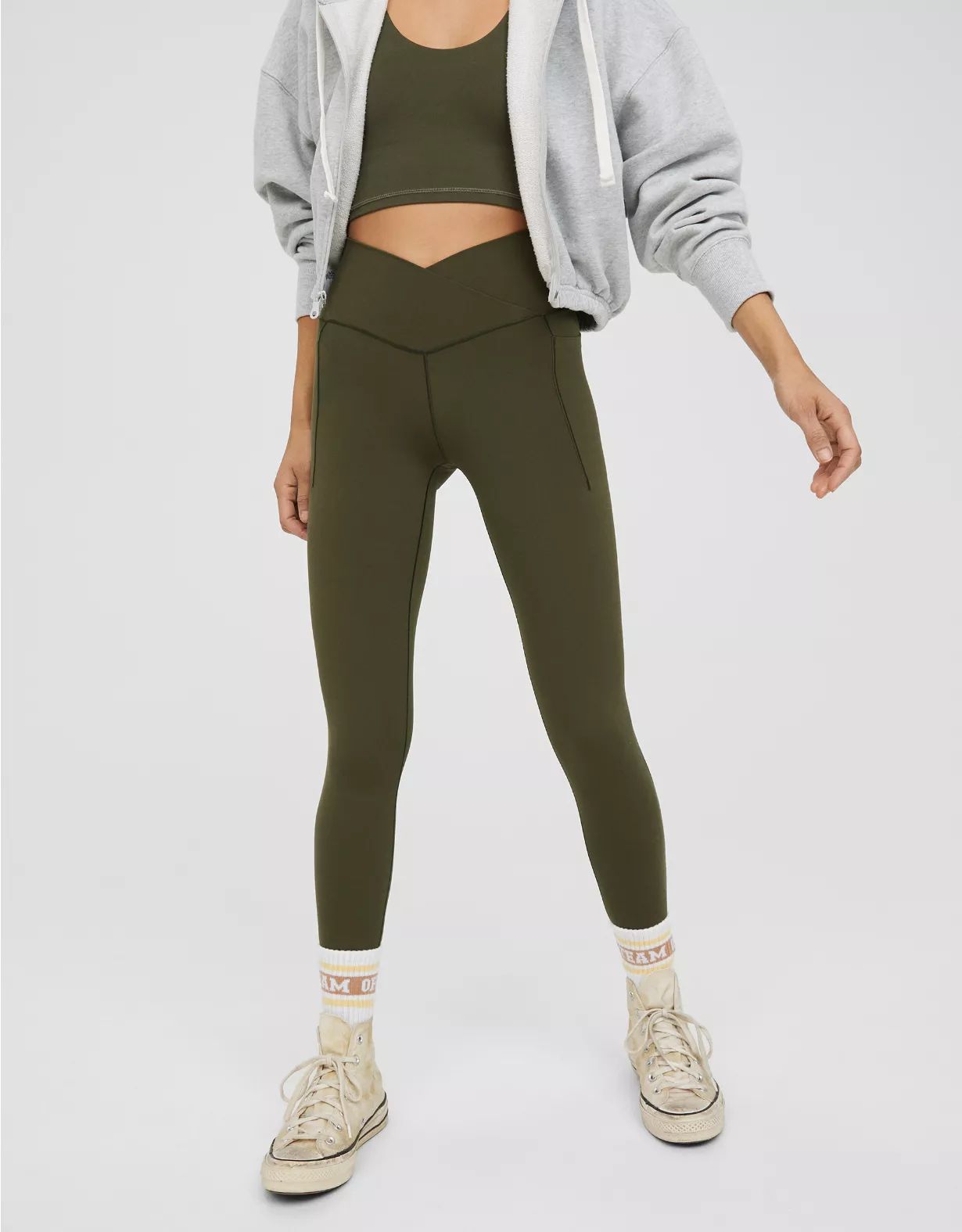 OFFLINE By Aerie Real Me Xtra Crossover High Waisted Pocket Legging | American Eagle Outfitters (US & CA)