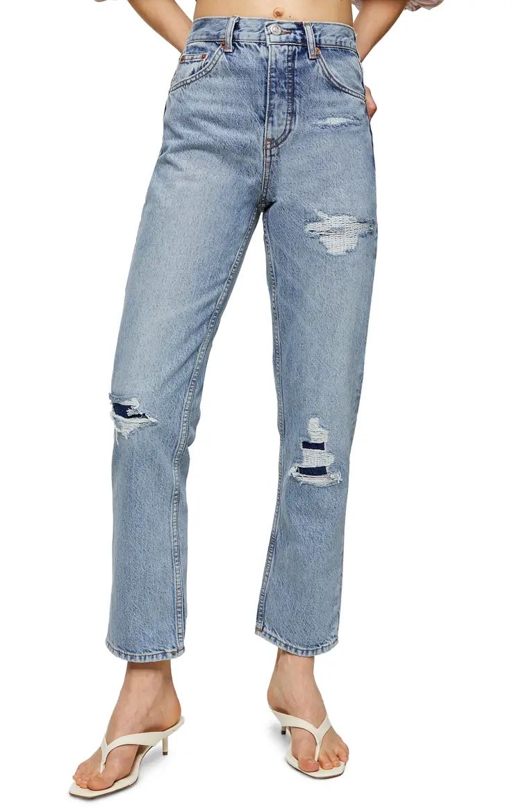 Bleach Rip Straight Leg Jeans | Nordstrom