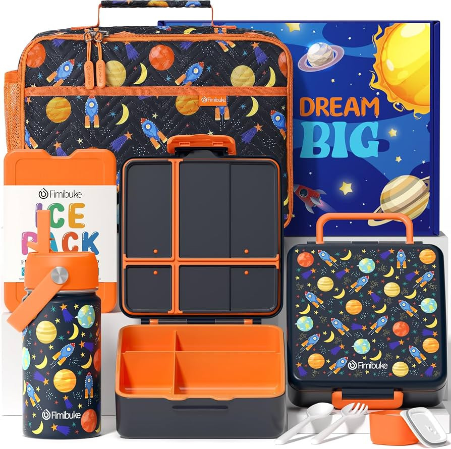Fimibuke Kids Bento Lunch Box with 4 Compartments, Insulated lunch Bag, Stainless Steel Insulated... | Amazon (US)