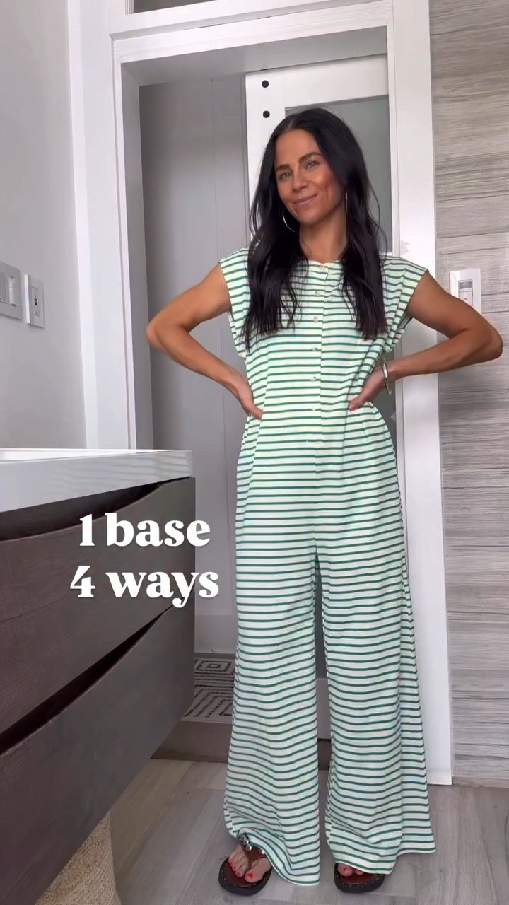 One base, four ways. Because your basics should work harder than you think.

The key is to play around with your accessories and your hair. That’s it.

This jumpsuit comes in 14 diff color-ways. 

#LTKgrwm #LTKootd #LTKActive