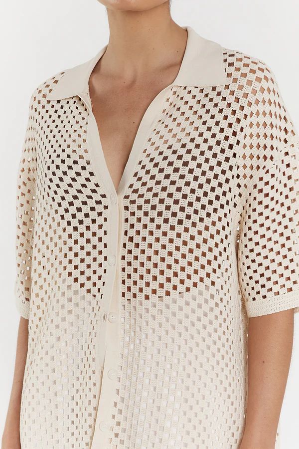 SONNY NATURAL CROCHET SHIRT | DISSH