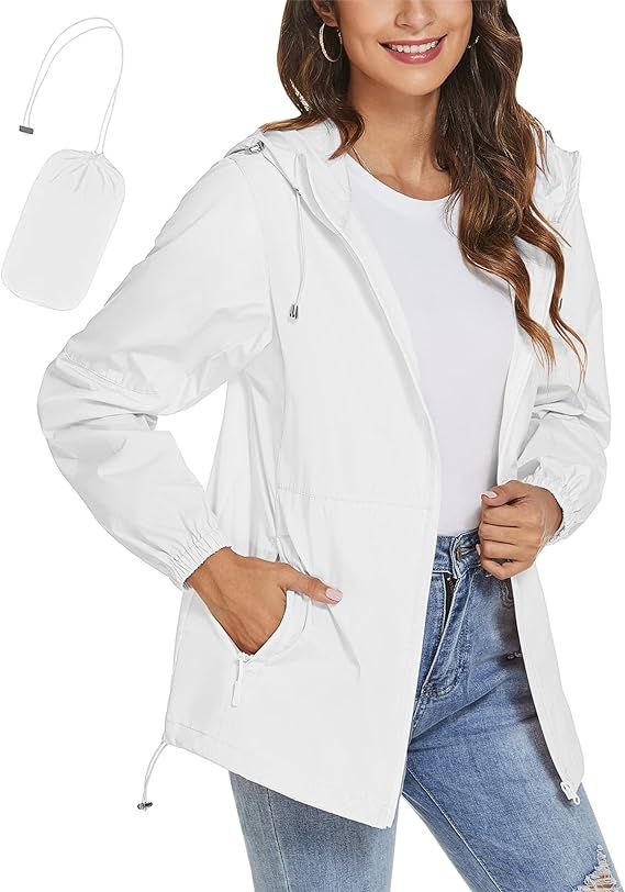 TCOT Womens Rain Jackets Waterproof Windbreaker Jackets lightweight Portable Rain Coat | Amazon (US)