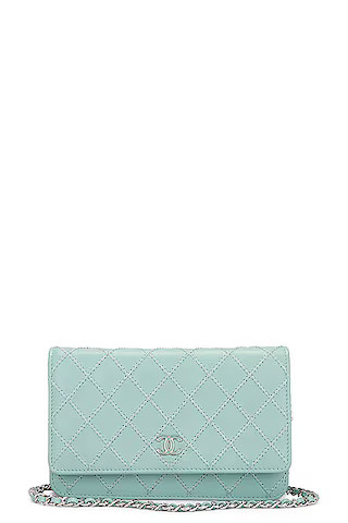 FWRD Renew Chanel Calfskin Wallet on Chain in Mint | FWRD | FWRD 