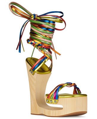 Women's Mazes Sculpted Leg-Wrap Platform Sandals | Macy's
