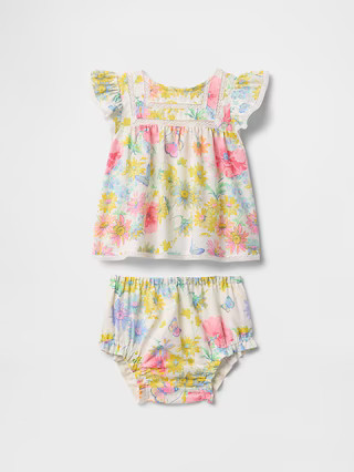 Baby Linen-Cotton Ruffle Outfit Set | Gap (US)