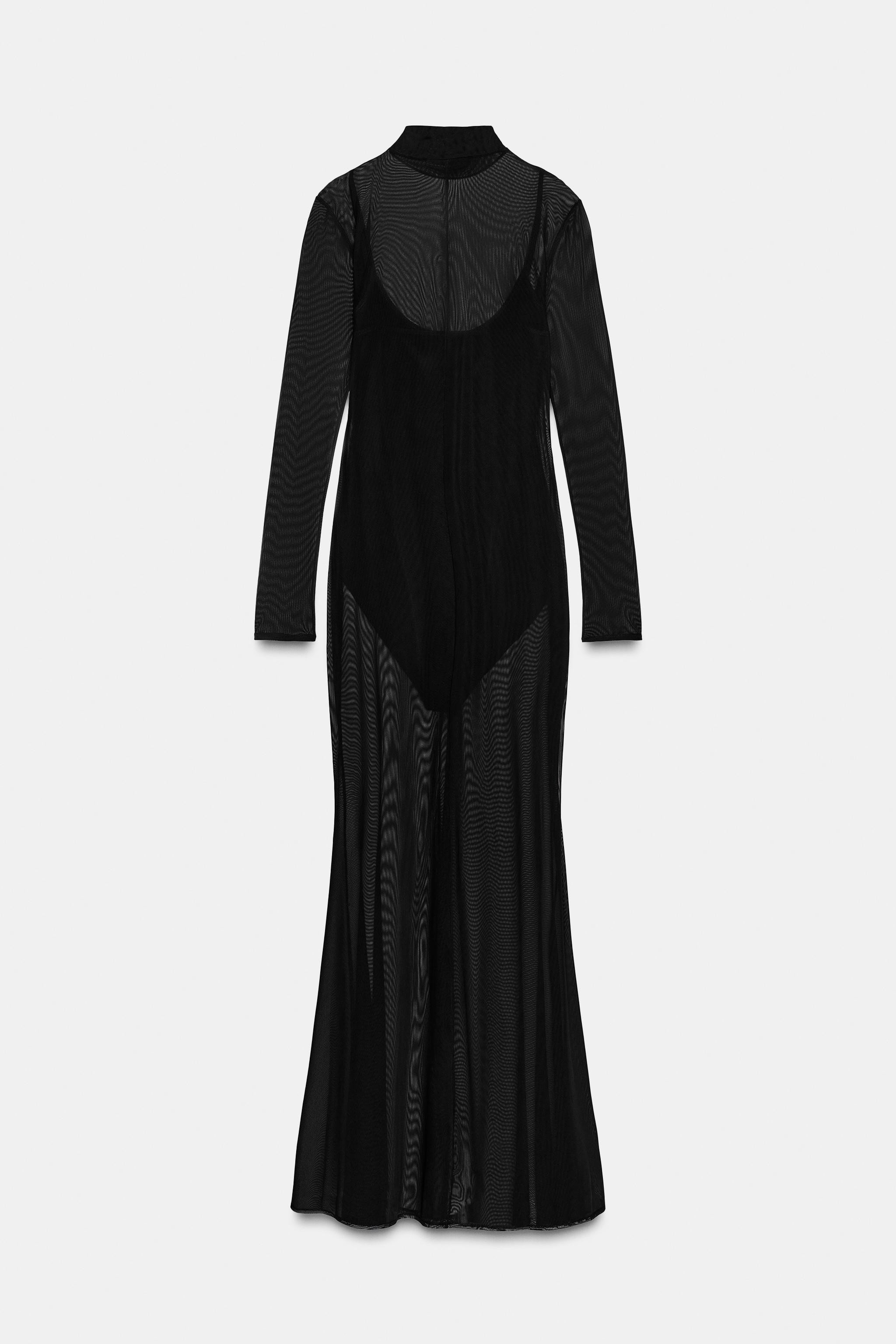 SEMI-SHEER BODYSUIT DRESS | Zara US