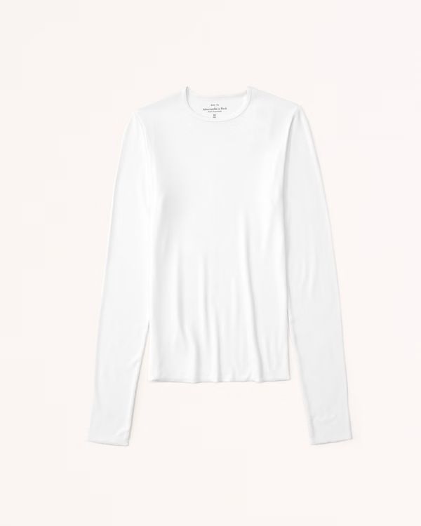 Women's Essential Long-Sleeve Featherweight Rib Tuckable Top | Women's | Abercrombie.com | Abercrombie & Fitch (US)