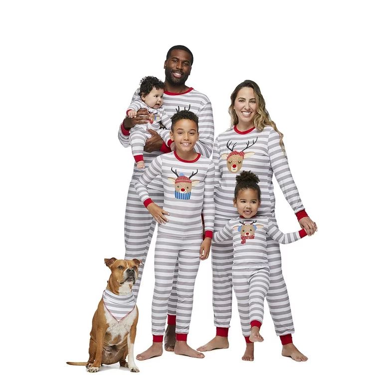 Jolly Jammies Striped Deer Matching Family Christmas Pajama Set - Walmart.com | Walmart (US)