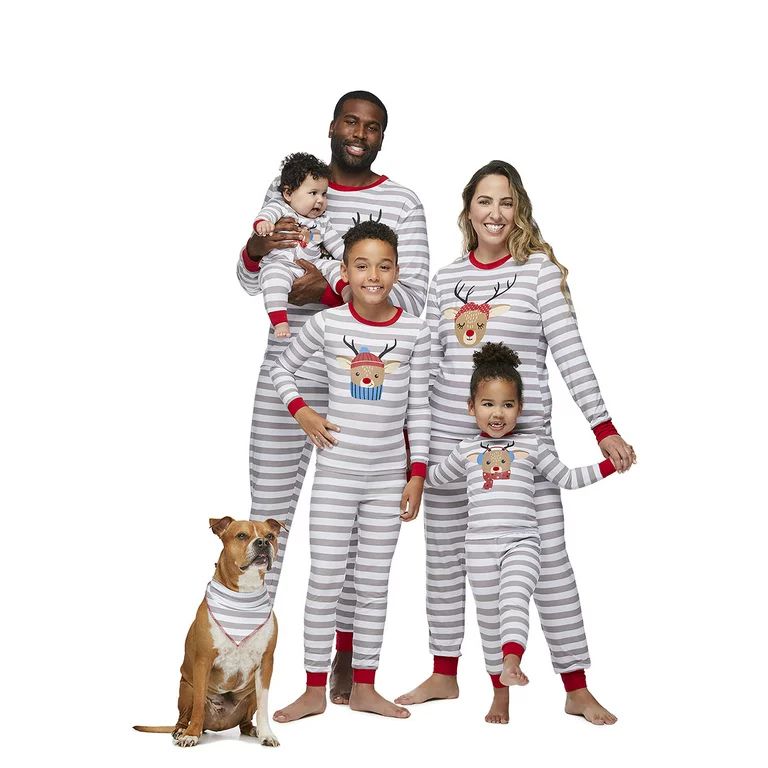 Jolly Jammies Striped Deer Matching Family Christmas Pajama Set | Walmart (US)