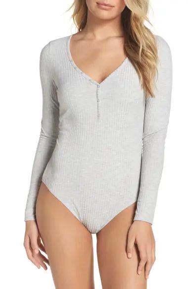 Body Zone Ribbed Henley Bodysuit | Nordstrom